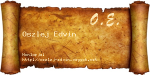 Oszlej Edvin névjegykártya